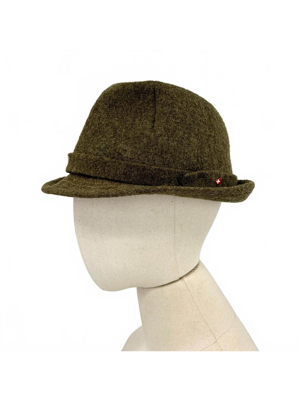 Vintage 80s Geiger Olive Green 100% Wool Tyrolean Fedora